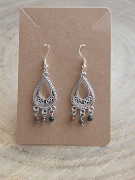 Indischer Achat Ohrhänger aus 925 Silber