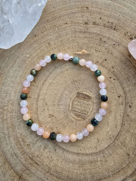 Afrikanischer Türkis, Jade Weiss, Rosenquarz, Mondstein