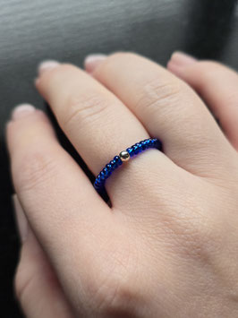 Fingerring mit Perlen mit elastischem Gummiband Handmade