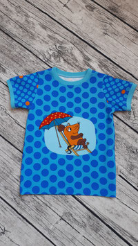 T-Shirt Größe 104 die Sendung mit der Maus blaue Punkte