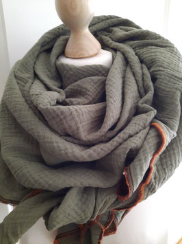 XXL-Musselin-Tuch KHAKI (BIO)