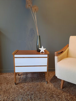 VINTAGE NÄHKÄSTCHEN / UTENSILO ORIGINAL AUS DEN 1970er JAHREN NÄHWAGEN AUF ROLLEN DANISH DESIGN
