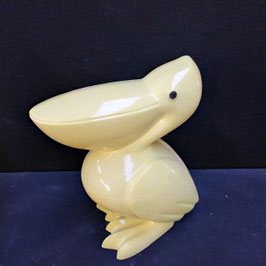 Grand Pélican Faience De Desvres Jaune Hauteur 31 cm Largeur 14cm