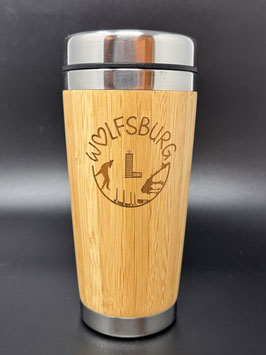 Becher mit Bambus-Außenseite