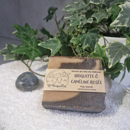 SAVON AU LAIT DE CHèVRE : BRIQUETTE Ô CAMELINE ROSEE