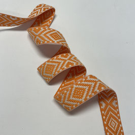 Gurtband Raute, orange,  3cm breit