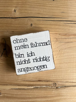 Textplatte "fahrrad anziehen" 10x10