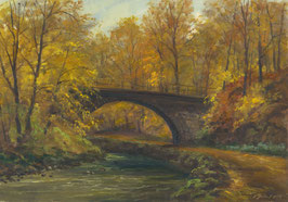 Öl auf Papier, "Herbst im Rabenauer Grund", 21 x 30 cm