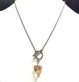 Halskette Edelstahl mit Anhänger Swarovski Wild Heart golden shadow