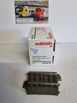 Rail courbe R2   437,5 mm / 5,7°.  HO  1/87  3 Rails   occasion Réf:  24172  MARKLIN   DV14-79