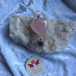 quartz rose pierre roulée coeur et arbre vie