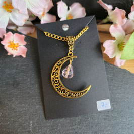 einfach Mond Kette rosa/gold