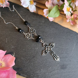 Kreuz Kette schwarz