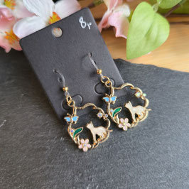 Ohrringe Katze blumen 2