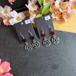 Ohrringe Pentagram mit Stein