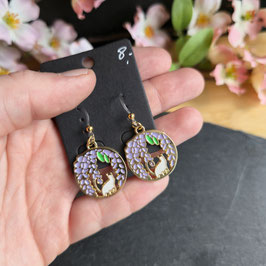 Ohrringe Katze blumen 3