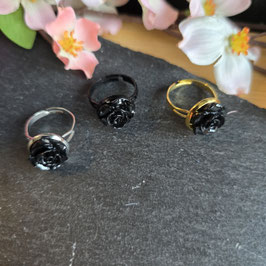 Ring Blume schwarz