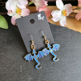 Ohrringe Drachen Blau