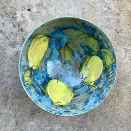 bowl-medium lemon on teal made to order