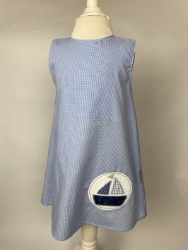 Kleid mit Applikation in Blaudruck Größe 104 - Scrunchie