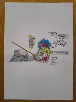 Original Art aus hope "End of chapter three / mit Text (2) doublesigned 2024 und 2025"
