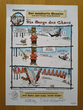 DRUCK Der maskierte Mountie signiert und mit Zeichnung von Duck Edwing!