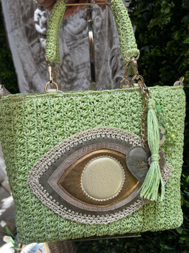 Cabas RAPHIA VERT D'EAU