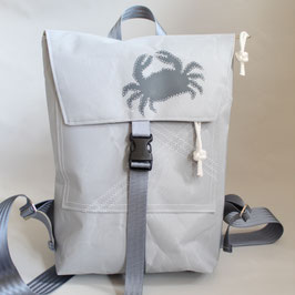 Rucksack grau mit Krebs Motiv