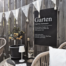 Holzschild "Garten" XL