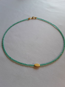 Kette Achat grün gefärbt