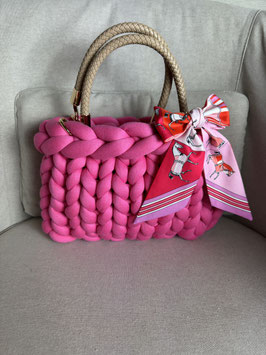Grobstricktasche Barbie Klein