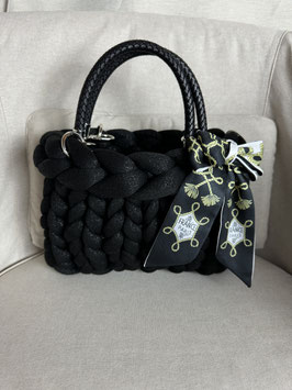 Grobstricktasche Night Black Lurex Klein