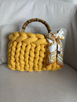 Grobstricktasche Mustard Klein