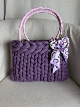 Grobstricktasche Prune Groß Style 1
