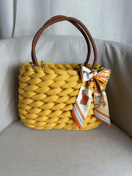 Grobstricktasche Mustard Groß Style 2