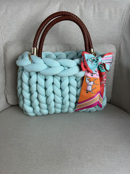 Grobstricktasche Seafoam Klein