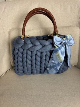Grobstricktasche Jeans Klein