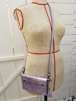 Pochette cuir métallisé