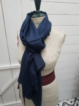 Echarpe pashmina bleu foncé