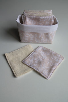 Lingettes réutilisables en coton BIO Poudre