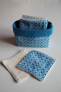 Lingettes réutilisables en coton BIO Etoile bleue