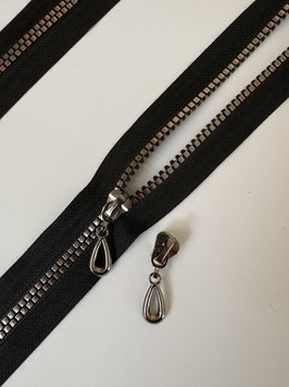 Reißverschluss schwarz-silber WÜRFEL 5mm-Knochen-Reißverschluss & Zipper - Tropfen