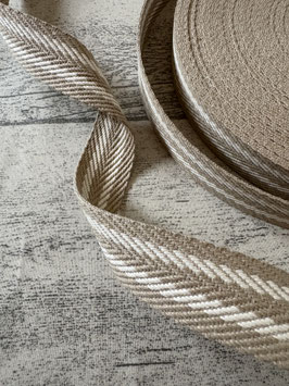 Gurtband mit Streifen-Design Baumwolle 30 mm sand natur