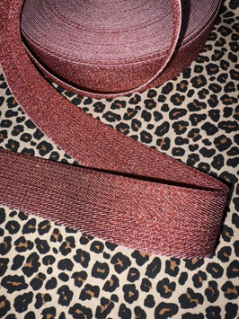 Metallisiertes Gurtband in Glitzer-Optik - 30 mm ROT