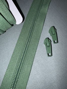Reißverschluss 5 mm & Zipper - grün - € 1,80/Set