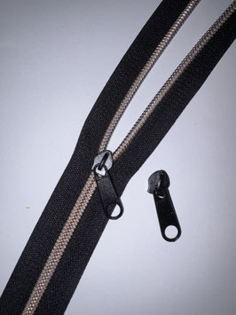 Reißverschluss 5mm rosegold + Zipper schwarz