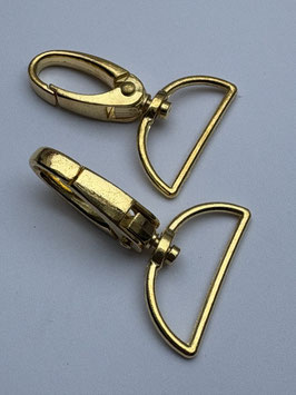 2x Karabinerhaken 30 mm gold / gold-METALL Taschenkarabiner  - € 1,60/St.