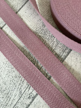 Gurtband uni Fischgrät Design Baumwolle 30 mm - Mauve Lila Hellviolett
