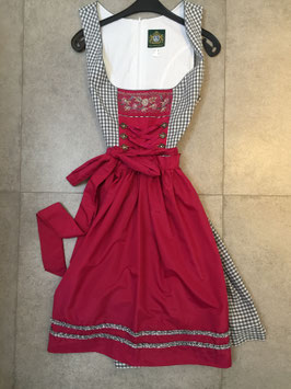 Dirndl in grau/beere von Hammerschmid mit Perlenstickerei in Größe 42. UVP 100 EUR