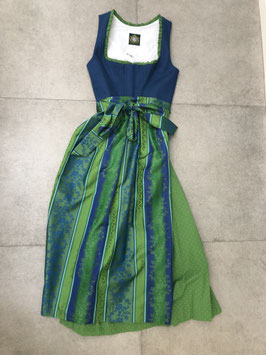 Dirndl blau/grün von Hammerschmid in Gr. 38, Oberteil aus Leinen, Rock aus Baumwolle, Rocklänge 95 cm, UVP 222 €